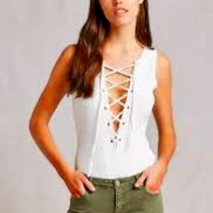 NWOT Tularosa Nile lace up bodysuit